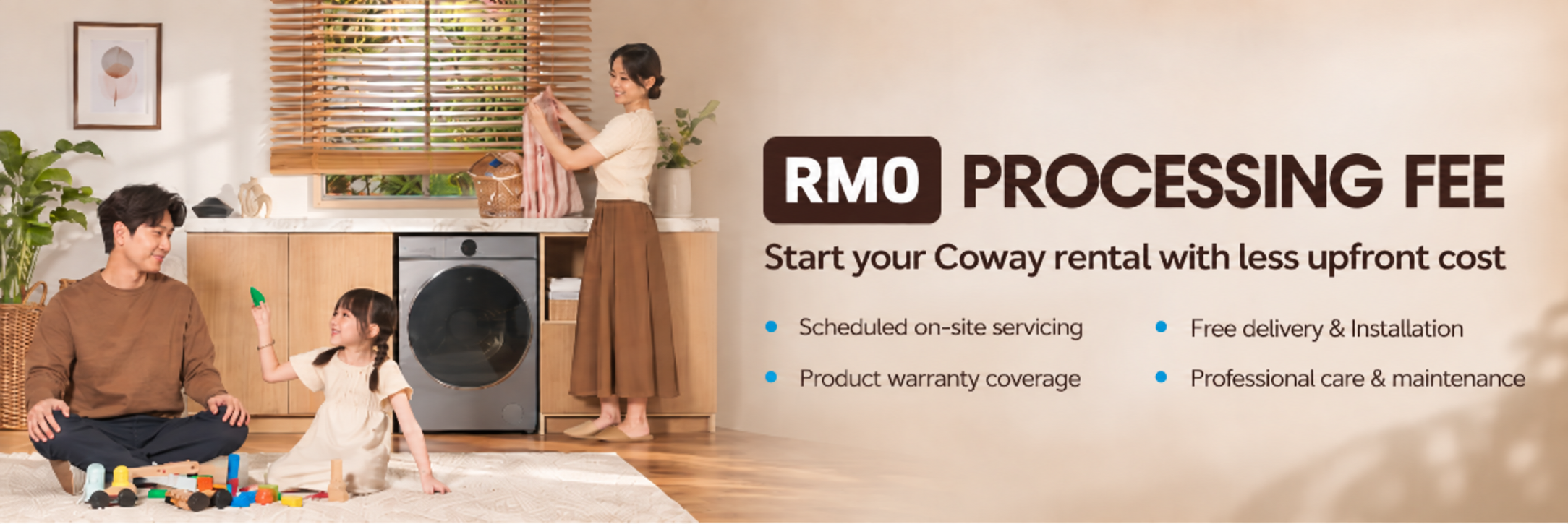 Coway rental promotion with zero processing fee for Laundry Care