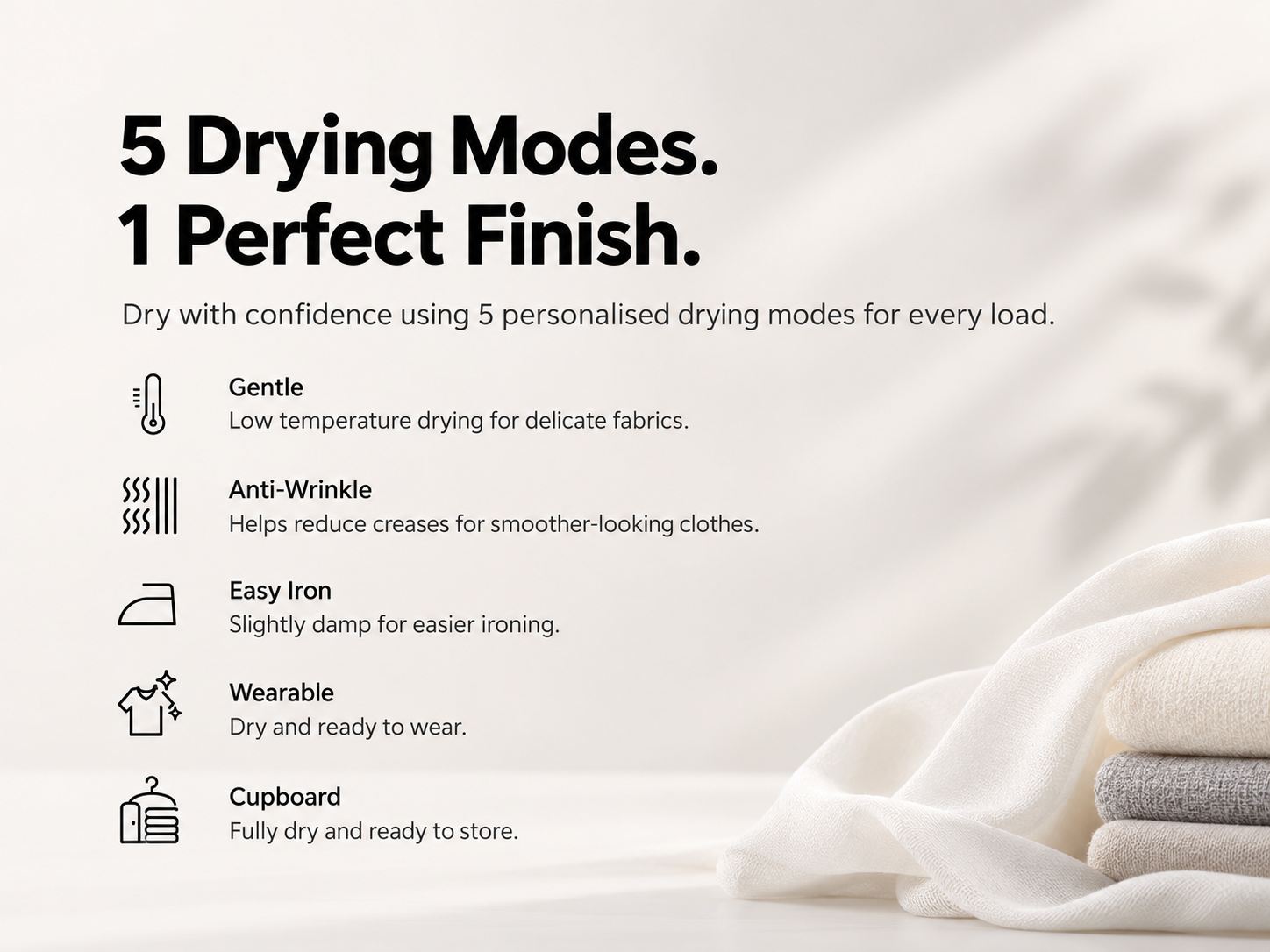 Washer Dryer 12/9kg — Five drying modes